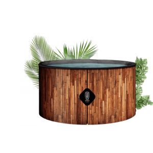 Spa gonflable chauffant & massant imitation bois 150cm