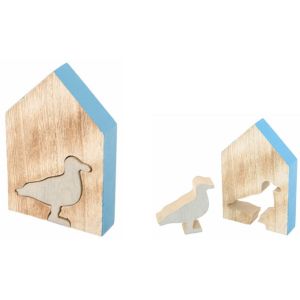 Ruedelafete Maison en bois 12cm avec Mouette insérée