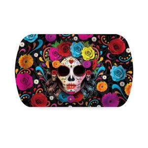 Fiesta guirca Plateau plastique catrina squelette 39x24cm noir 24666