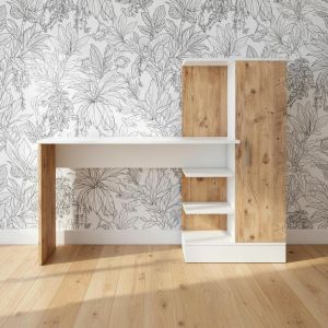 Bureau, armoire et &eacute;tag&egrave;re Gretak Bois Naturel et Blanc