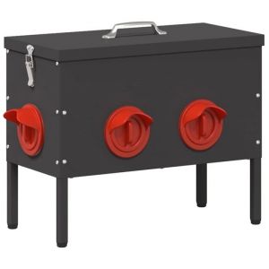 VidaXL Mangeoire pour poules Noir 41,5 x 20,5 x 33 cm