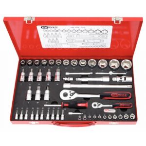 Image de KS Tools 917.4053 Coffret 52 Pièces Clé À Cliquet Rallonges Embouts Et Douilles 1/4" 1/2"