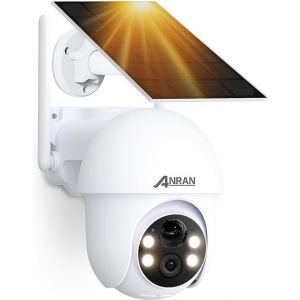 ANRAN 5MP Caméra Surveillance WiFi sans Fil Panneau Solaire Q01 Max Blanc