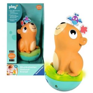 Ravensburger Play+ 4874 Toupie Musicale Debout Capybara, Roly-Poly, Levez-Vous, Jouet Lumineux et sonore, Jouet électronique pour Enfants à partir de 1 an