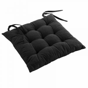 Coussin de chaise coton recyclé Mistral Gris anthracite