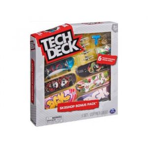 Spin Master Coffret tech deck dgk : 6 mini skates + accessoires - mini skate a doigt 96 mm - pack skateshop finger + 1 carte