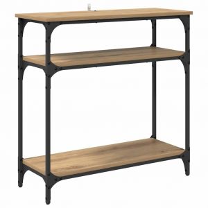 VidaXL Table console Ch&ecirc;ne artisanal 75 x 29 x 75 cm Bois d'ing&eacute;nierie