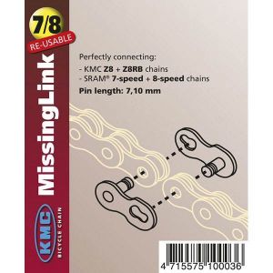 Image de KMC 7/8R EPT MissingLink 7/8-vitesses 7,1mm, silver Chaînes