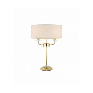 Image de Endon Lampe Nixon, laiton et cristal, 2 ampoules