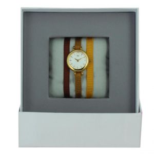 Image de Montre femme Les Interchangeables Coffret Montre Ruban Satin Strech A56974 - Bracelet Tissu Jaune