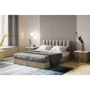 Ensemble sommier et matelas en velours beige 160x200