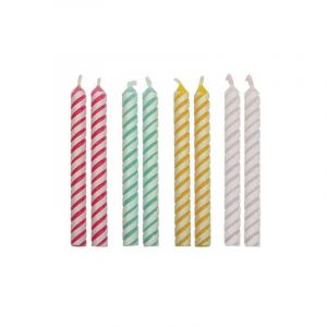 PME 24 Bougies rayures assorties pour gateau