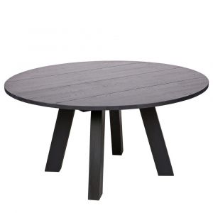 Made by Woood JOZUA - Table à manger ronde ø150cm en chêne - Noir