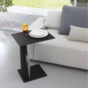 Table porte-revues VOGUE acier couleur noir sablé