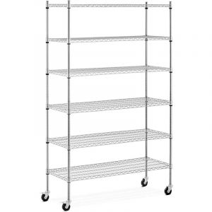 Royal Catering Étagère métallique - 120 x 45 x 190 - 90 kg - 4 roulettes