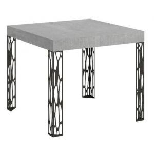 Table extensible 90x90/246 cm Ghibli Ciment structure Anthracite