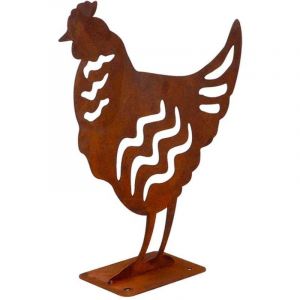Esschert design D&eacute;coration De Jardin Poule - Rouille