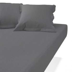 Drap housse Gaz de coton - Anthracite TERTIO