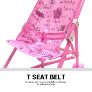 Poupée De Bébé Avec Ensemble De Chariot - Omabeta - Rose - Jouet Éducatif - Pliable