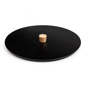 Image de Blumfeldt BLUMFEMDT Firebowl Savage Lid Couvercle de bras&eacute;ro, poign&eacute;e Bois Acier 40 cm, r&eacute;sistant aux intemp&eacute;ries, Manche en Bois, Couvercle pour bras&eacute;ro Savage