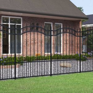 VidaXL Clôture de jardin avec sommet de lance Noir 190 cm