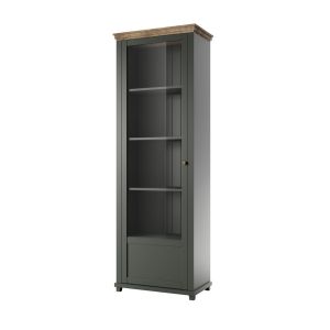 Vitrine 1 porte ouverture gauche Martin Vert et Bois