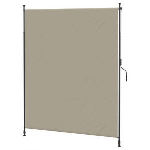 Outsunny Store vertical r&eacute;glable avec manivelle - brise-vue - installation sans per&ccedil;age - alu m&eacute;tal gr&egrave;ge