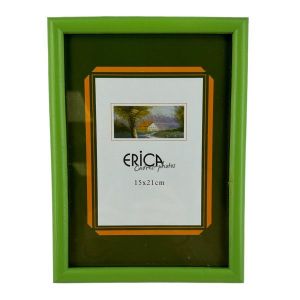 Erica Cadre photo - Pour photo 15x21cm - Bois - Vert - A suspendre ou à poser