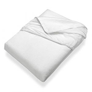 Setex Calmuc Protège-matelas molletonné, drap-housse, 100 x 200 cm, 100 % Coton, Classic, Blanc, 2408 100200 541 002