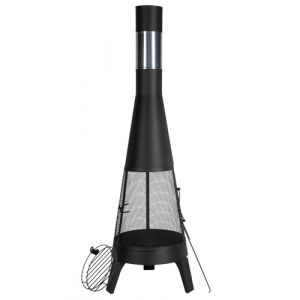 VEVOR Cheminée Extérieur, 508 mm, Poêle à Bois Conique Robuste pour Barbecue et Réchauffer, avec Grille, Couvercle de Cheminée Antirouille, pour Patio, Jardin, Arrière-Cour, Cuisson en Plein Air