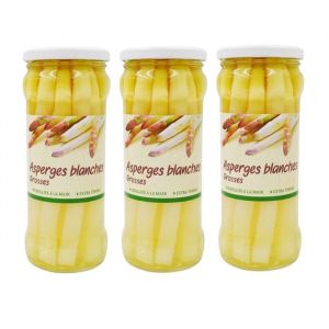 Agidra - Lot 3x Grosse asperge blanche pel&eacute;e - Pot 530g