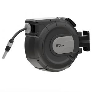 G&uuml;de Enrouleur de tuyau automatique 30-2-2 1/2 (pivotant &agrave; 180&deg;, pour montage mural, tuyau de 30 m, pistolet &agrave; eau, support mural, alimentation automatique, arr&ecirc;t d'alimentation, poign&eacute;e de transport,