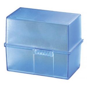 Image de Han 977-64 - Boîte à fiches DIN A7, avec couvercle, pour 300 fiches, coloris bleu translucide