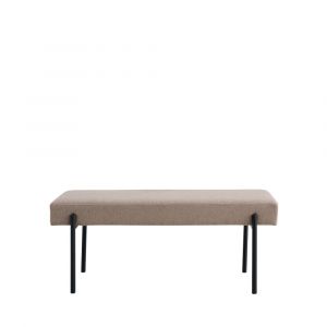 House Nordic - Banc en tissu et m&eacute;tal L100cm - Swindon - Couleur - Taupe