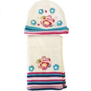 Arditex Ensemble Bonnet Et Écharpe Charlotte Aux Fraises Beige 2-4 Ans