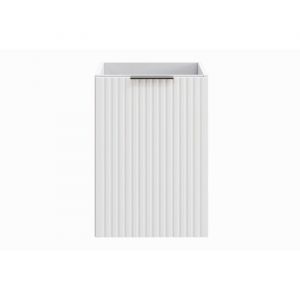 Meublorama - Meuble de rangement salle de bain noxera – Avec panier à linge – Blanc mat – 40 cm – à suspendre