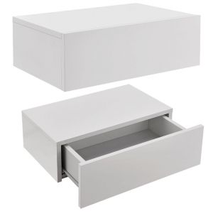 Juskys Set de 2 tables de nuit suspendues - Avec tiroir - 30 x 46 x 15 cm - Blanc