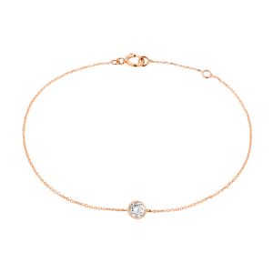 Cleor Bracelet en Or 375/1000 Rose et Oxyde Blanc