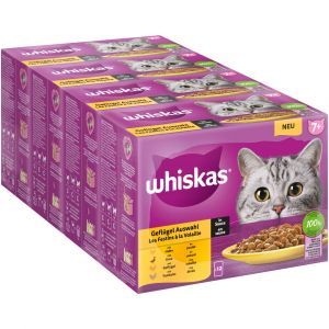 Whiskas 144x85g Senior Senior 7+ Sélection de volaille en sauce - Pâtée pour chat