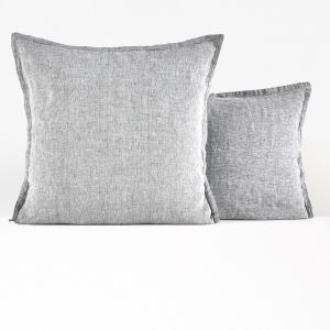 Taie d'oreiller en lin lavé, Linot Gris Chambray Taille 85X185 cm;50X70 cm;63X63 cm