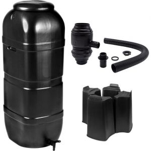 Nature R&eacute;cup&eacute;rateur d'eau kit - 100 litres - Forme colonne - Trait&eacute; anti-UV - Fabriqu&eacute; en Europe - Noir