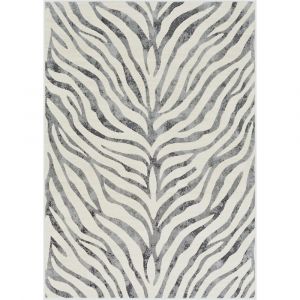 Surya - Tapis Zébré Bohème Gris Foncé/Beige 140x200 cm