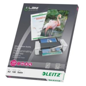 Leitz 16924 - Boîte de 100 pochettes de plastification iLAM, pour A3, ép. 2x 125 microns