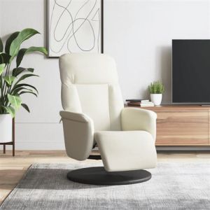 VidaXL Fauteuil inclinable avec repose pied crème velours