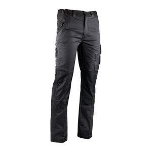 LMA Pantalon Vulcain stretch avec poches genouill&egrave;res gris sombre / noir t 44 1822