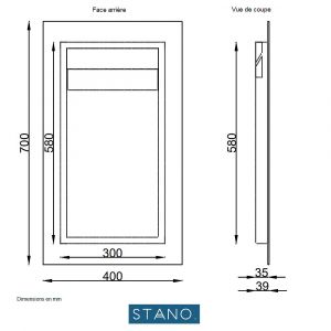 Image de Stano Miroir rectangulaire sans cadre DORIA largeur 40 cm