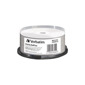 Verbatim 43750 - Spindle de 25 Blu-ray BD-R double couche 50 Go 6x imprimables