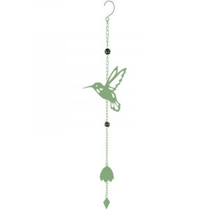 Louis Moulin Carillon en forme de colibri avec perles - vert p&acirc;le