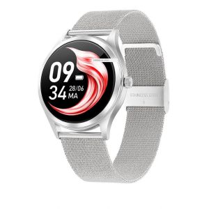 Actyve Smartwatch Ladies Silver - Compatible avec tout ordinateur portable et smartphone - Podomètre - Moniteur de sommeil - Moniteur de saturation - Ecran tactile complet