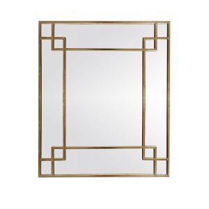 Emde Miroir art déco en métal doré 95x80cm